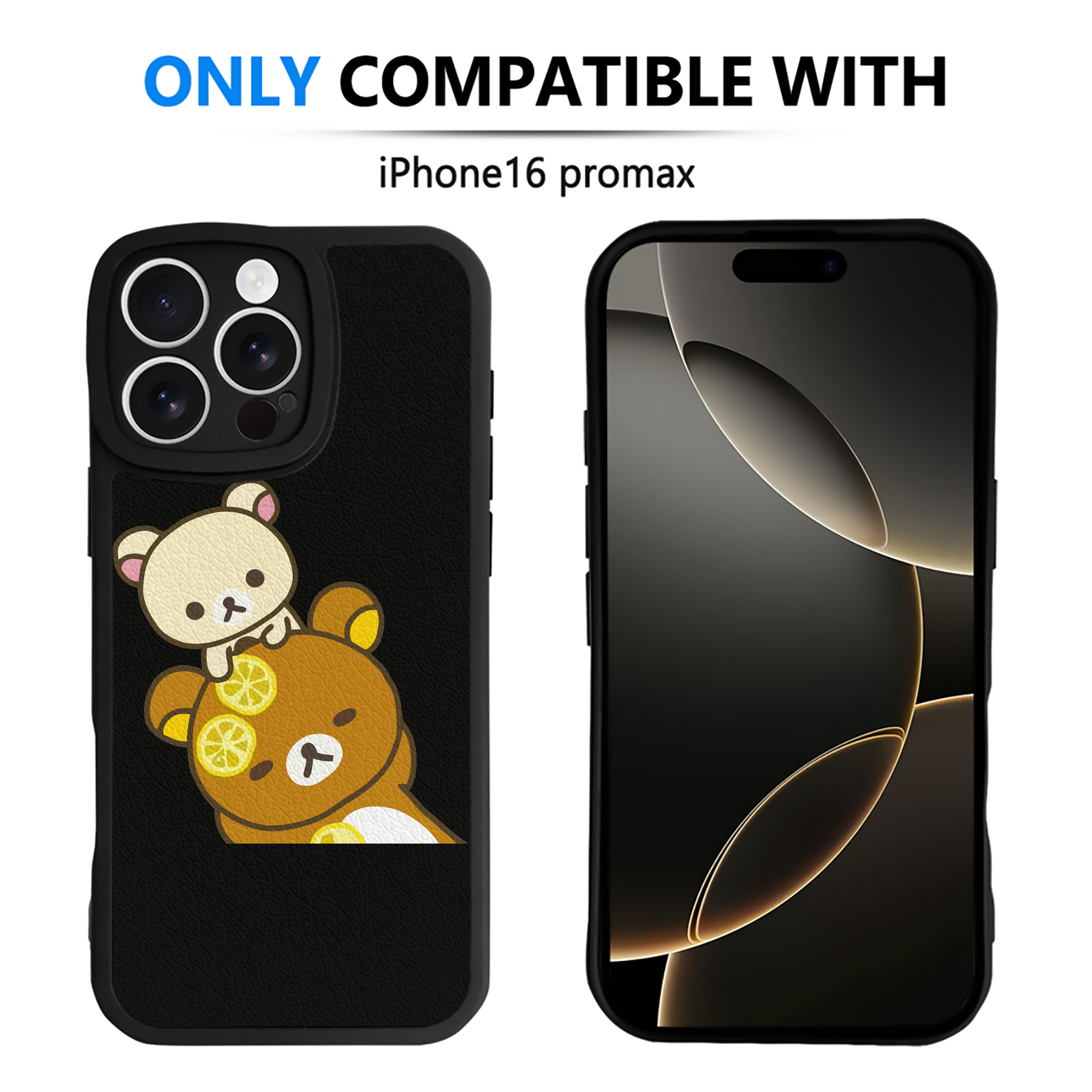 （画像用） リラックマ リラックマ キイロイトリ Rilakkuma Korilakkuma Kiiroitori 【iPhone 16シリーズ対応】シリコンスマホケース（レザー調） 材質：シリコン